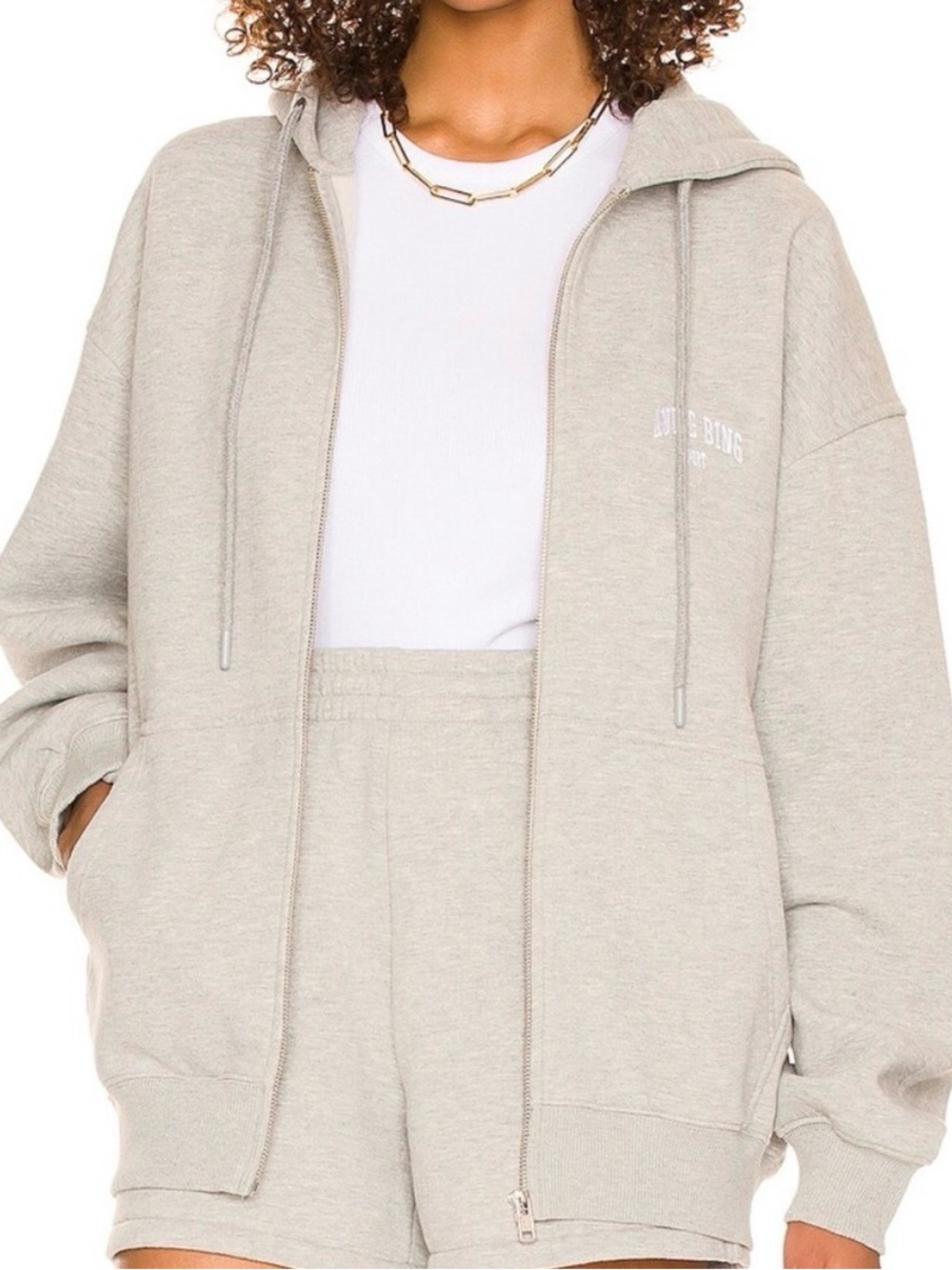 Anine Bing Sport Grey Zane Hoodie xs